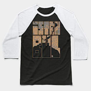 Istanbul, Turkey City Map Typography - Bauhaus Baseball T-Shirt